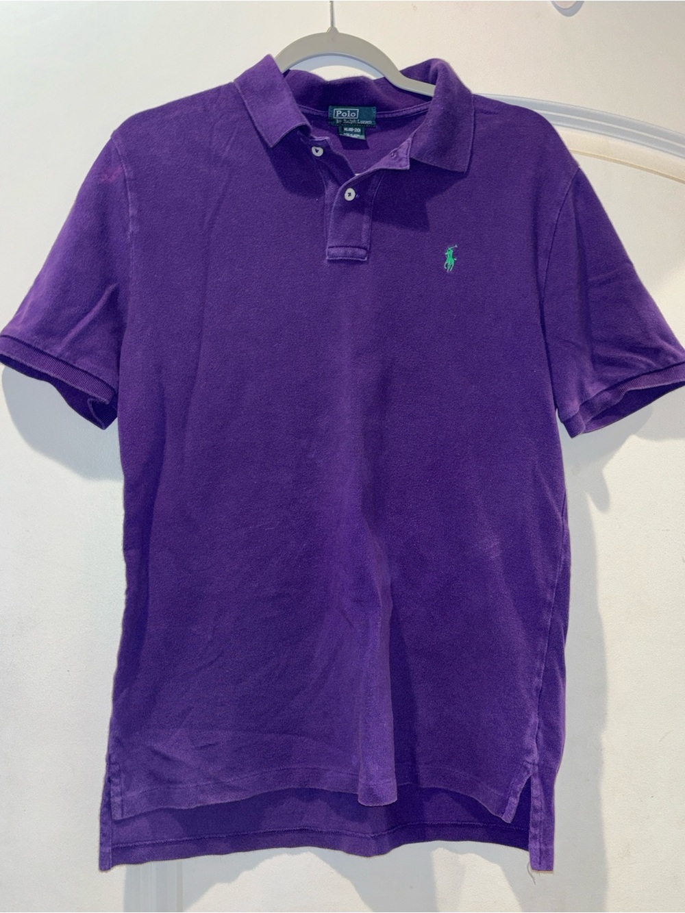 Polo by Ralph Lauren Purple Short Sleeve Polo with Green Pony Embroidery